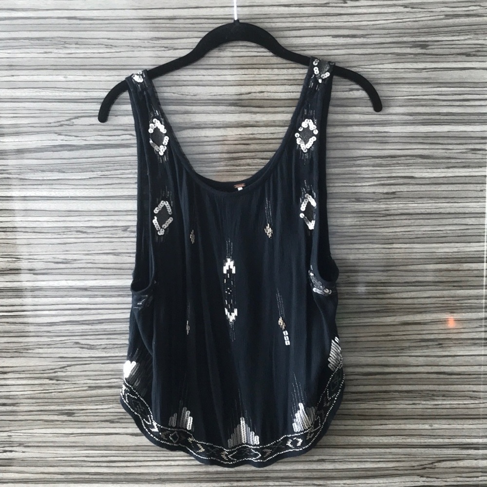 Free people slit side sequined top